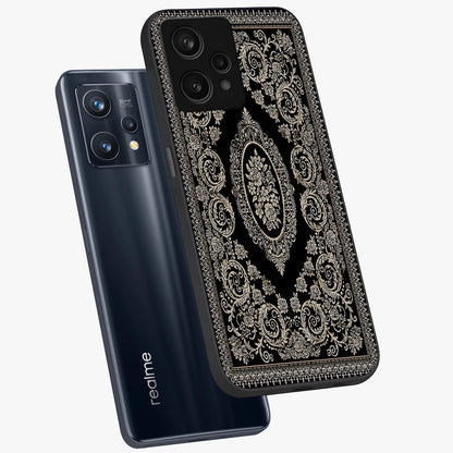 Noir Bloom Elegance Glass Case displayed in angled mockup highlighting refined flower design with stylish noir aesthetic.