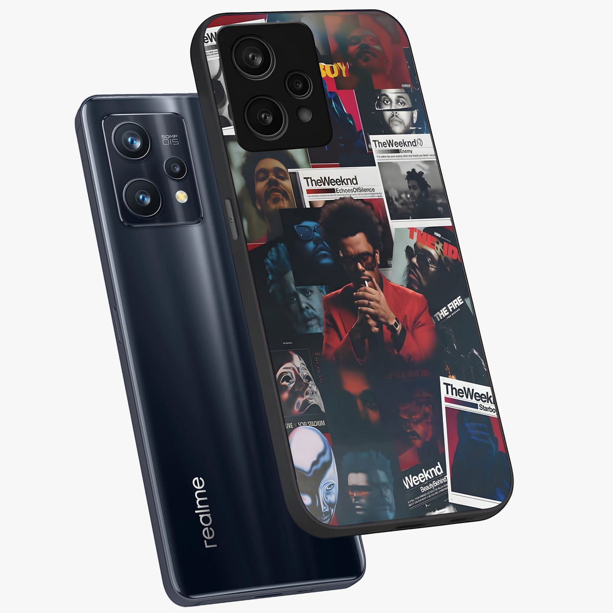 The Weeknd Glass Case displayed in angled mockup highlighting stylish pop culture inspired design with modern aesthetic.