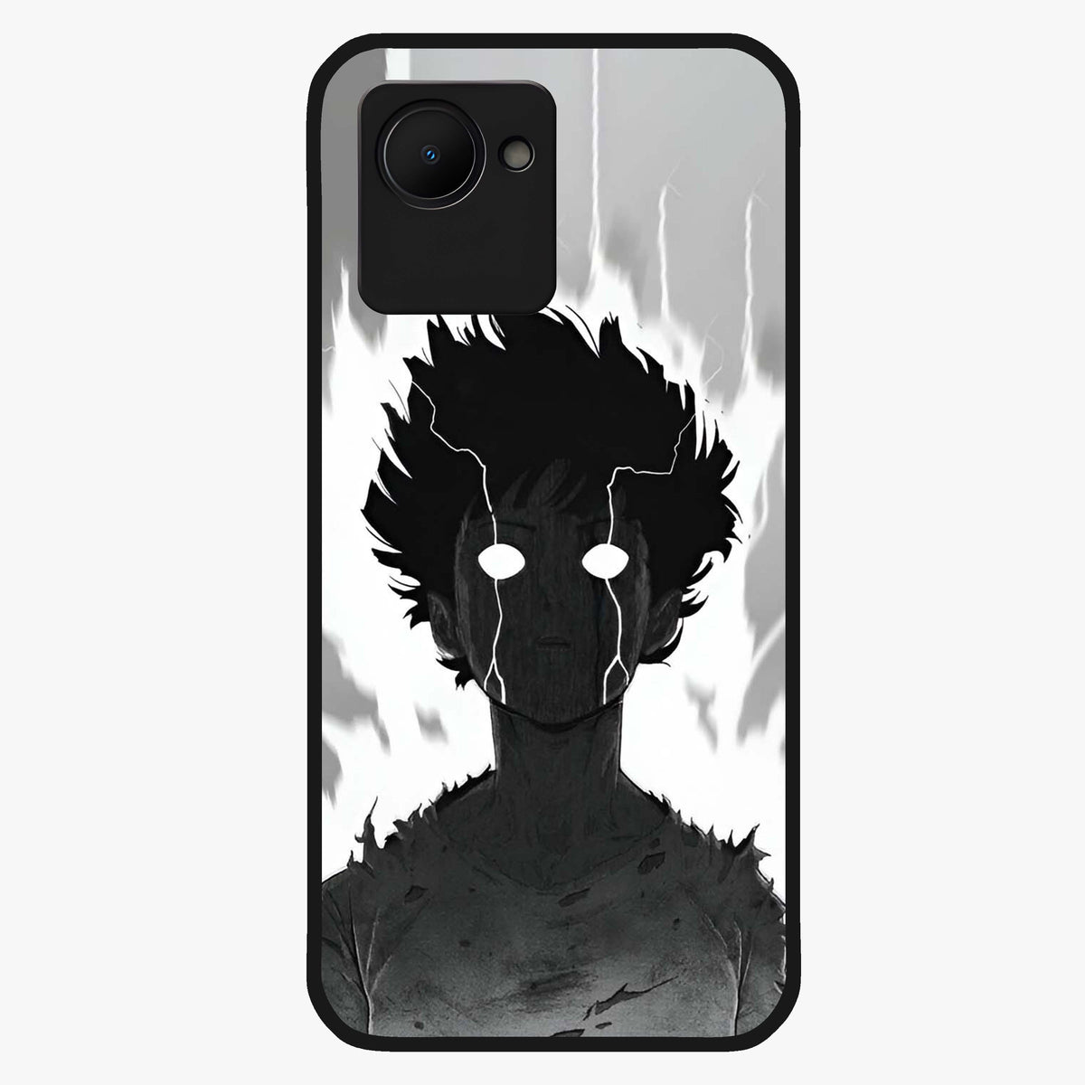 Awakened Inner Rage Glass Case showing flat back view with intense artistic artwork and glossy glass finish.