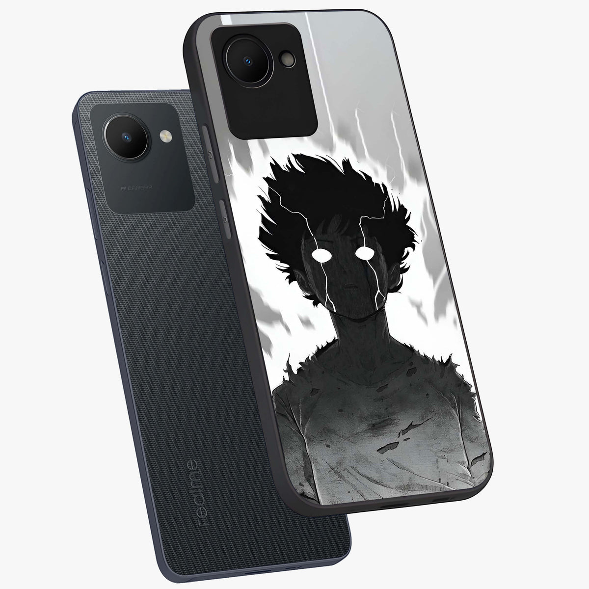 Awakened Inner Rage Glass Case displayed in angled mockup highlighting powerful graphic design and bold artistic theme.