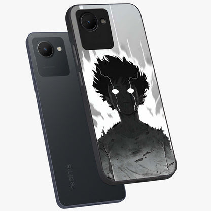 Awakened Inner Rage Glass Case displayed in angled mockup highlighting powerful graphic design and bold artistic theme.