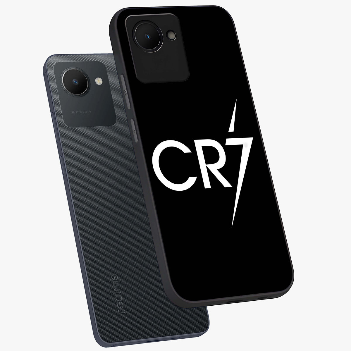 Cr7 Elite Strike Glass Case displayed in angled mockup highlighting powerful sports graphic with bold athletic theme.