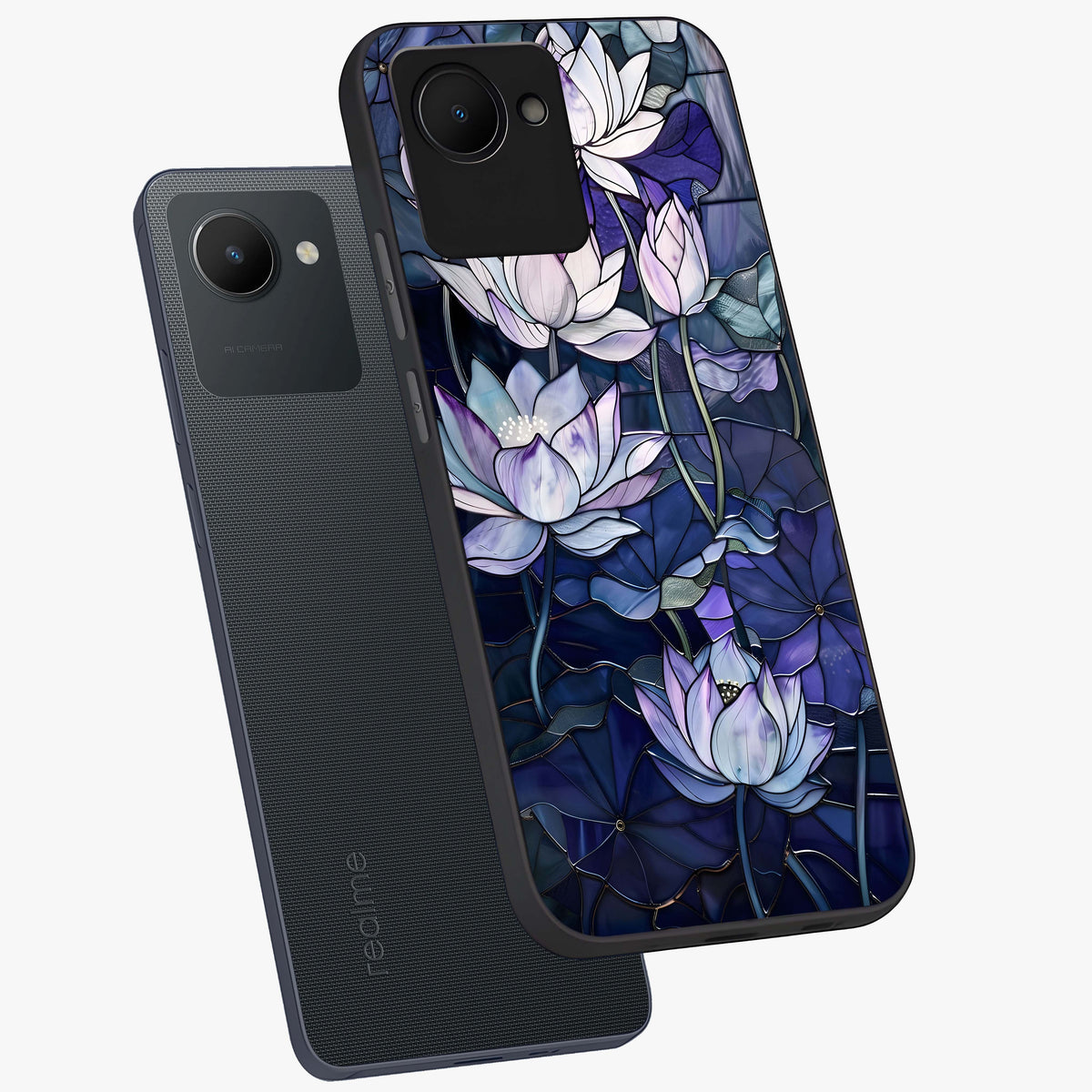 Gloss Petal Rush Glass Case displayed in angled mockup highlighting vibrant petal design with elegant floral aesthetic.