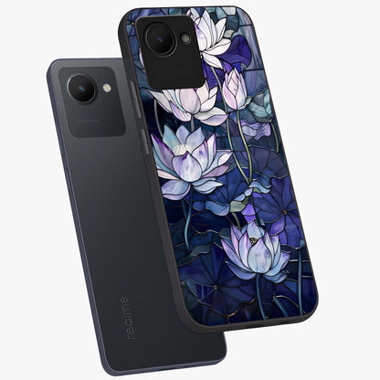Gloss Petal Rush Glass Case displayed in angled mockup highlighting vibrant petal design with elegant floral aesthetic.