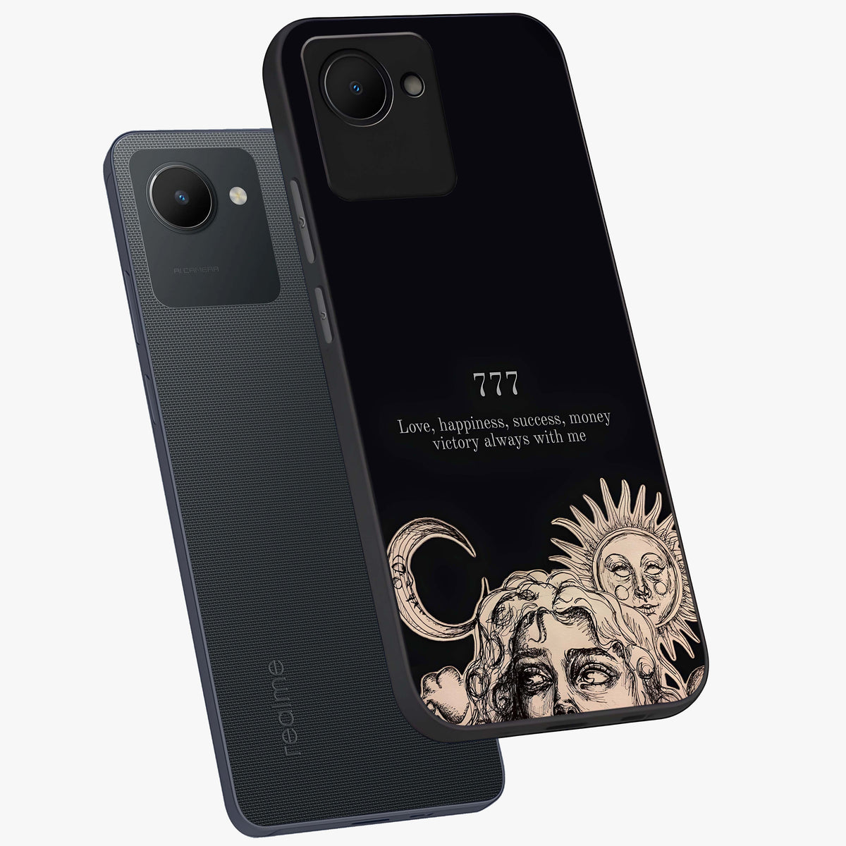 Mystic Victory Aura Glass Case displayed in angled mockup highlighting energetic aura design with bold mystical aesthetic.
