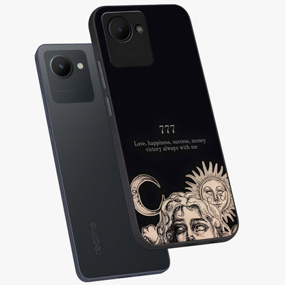 Mystic Victory Aura Glass Case displayed in angled mockup highlighting energetic aura design with bold mystical aesthetic.