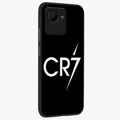 Cr7 Elite Strike Glass Case upright view showcasing energetic football inspired design with modern sports aesthetic.