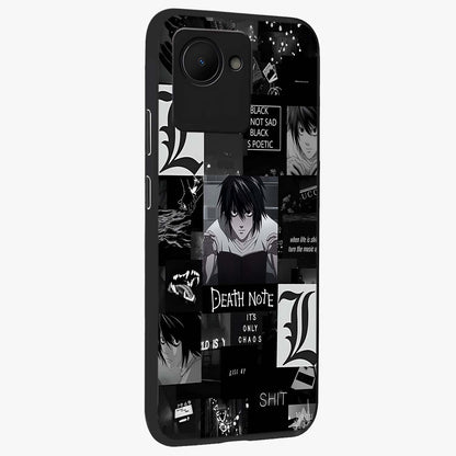 Midnight Chaos Mind Glass Case upright view showcasing expressive abstract artwork with bold dark theme.