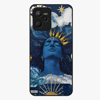 Aesthetic Lord Shiva Glass Case showing flat back view with divine Shiva artwork and glossy glass finish.