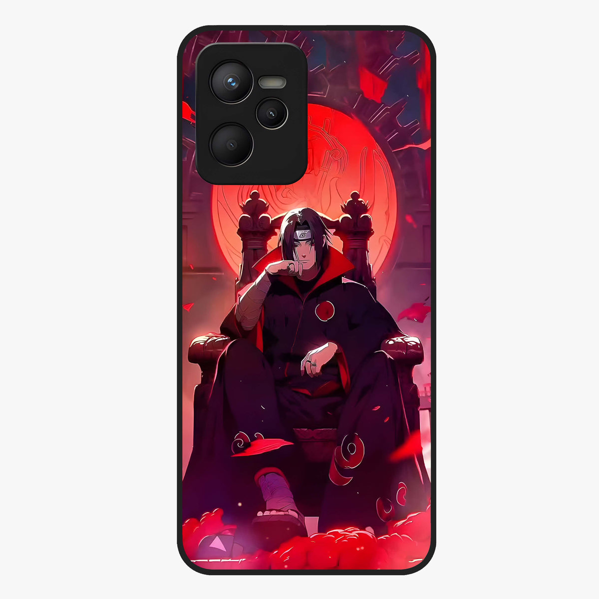 Blood Moon Sovereign Glass Case showing flat back view with mystical blood moon artwork and glossy glass finish.