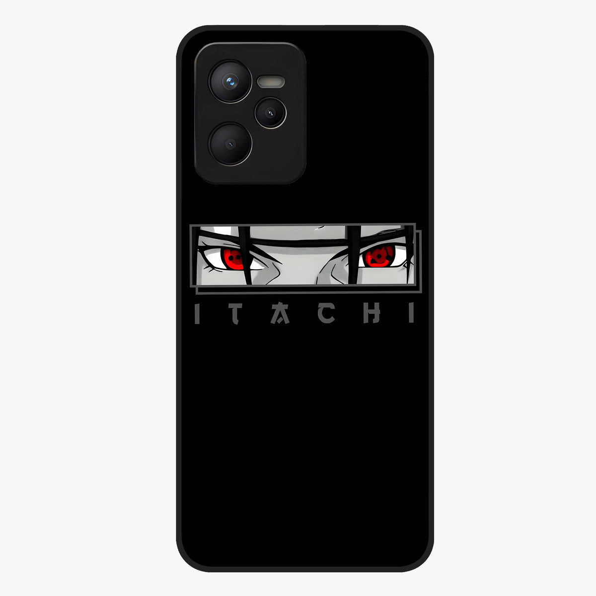 Scarlet Gaze Dominance Glass Case showing flat back view with striking red themed artwork and glossy glass finish.
