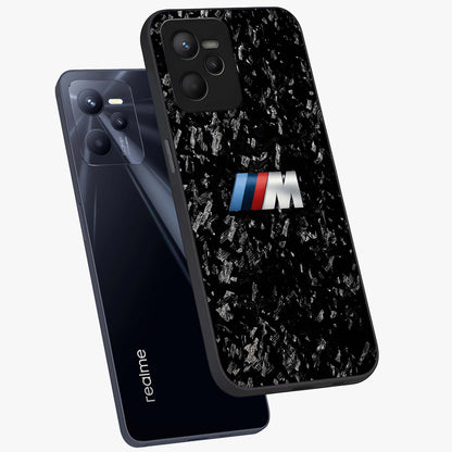 Carbon Speed Mark Glass Case displayed in angled mockup highlighting racing inspired carbon design and sleek aesthetic style.