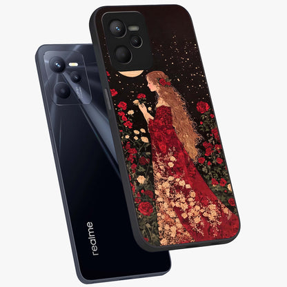 Crimson Dreams Glass Case displayed in angled mockup highlighting soft crimson aesthetic design with artistic theme.