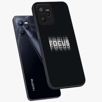 Focus Mode On Glass Case displayed in angled mockup highlighting clean minimal text artwork with modern aesthetic style.