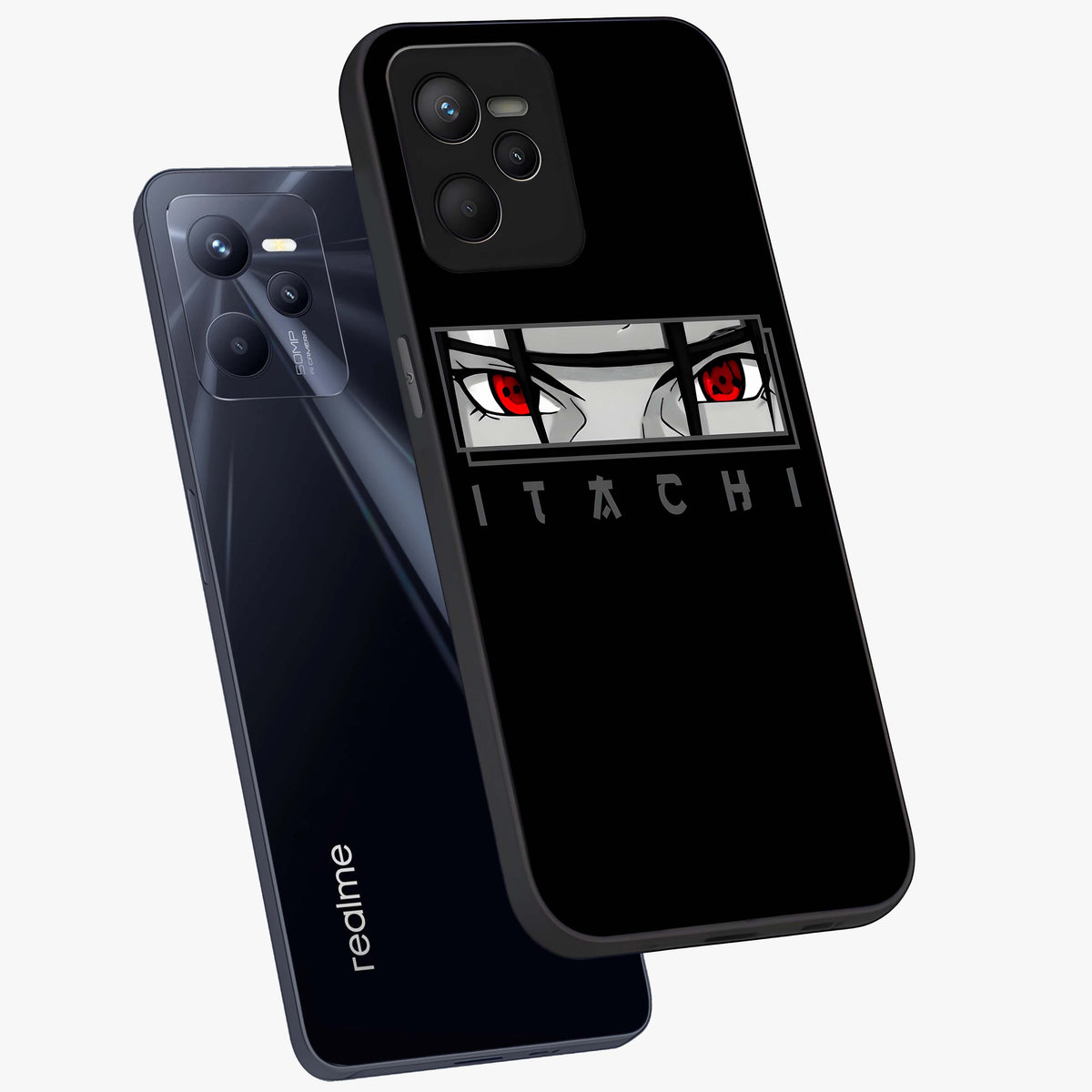 Scarlet Gaze Dominance Glass Case displayed in angled mockup highlighting intense visual design with bold scarlet aesthetic.