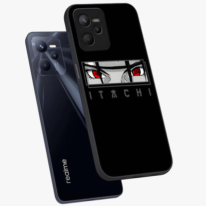 Scarlet Gaze Dominance Glass Case displayed in angled mockup highlighting intense visual design with bold scarlet aesthetic.