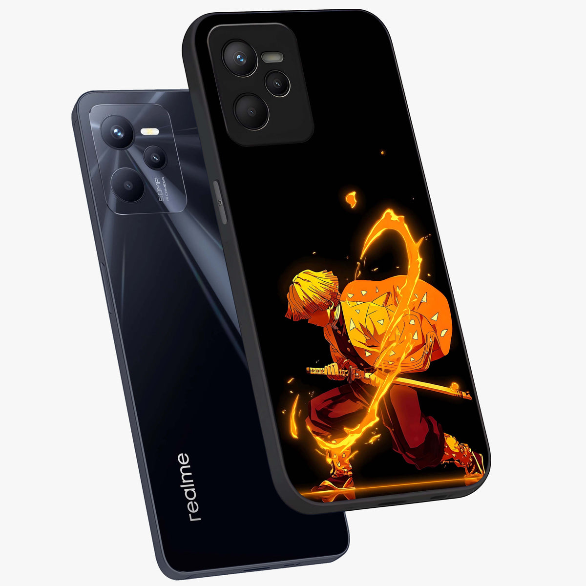 Thunder Flame Execution Glass Case displayed in angled mockup highlighting dramatic fire themed design with intense fantasy aesthetic.