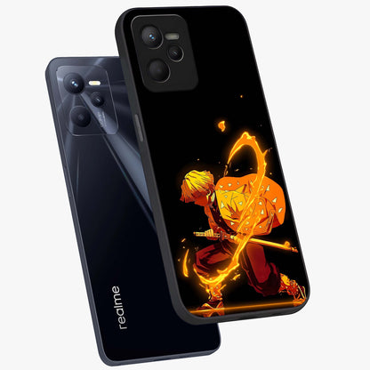 Thunder Flame Execution Glass Case displayed in angled mockup highlighting dramatic fire themed design with intense fantasy aesthetic.
