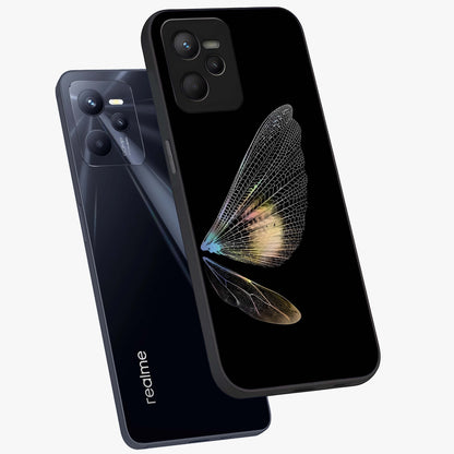 Whispers Of Wings Glass Case displayed in angled mockup highlighting soft feather design with celestial aesthetic style.