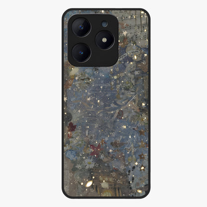 Aesthetic Astrolophia Glass Case showing flat back view with dreamy aesthetic design and glossy glass finish.