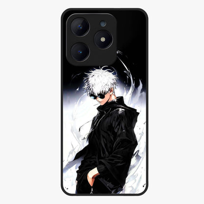 Limitless Shadow King Glass Case showing flat back view with powerful shadow warrior artwork and glossy glass finish.