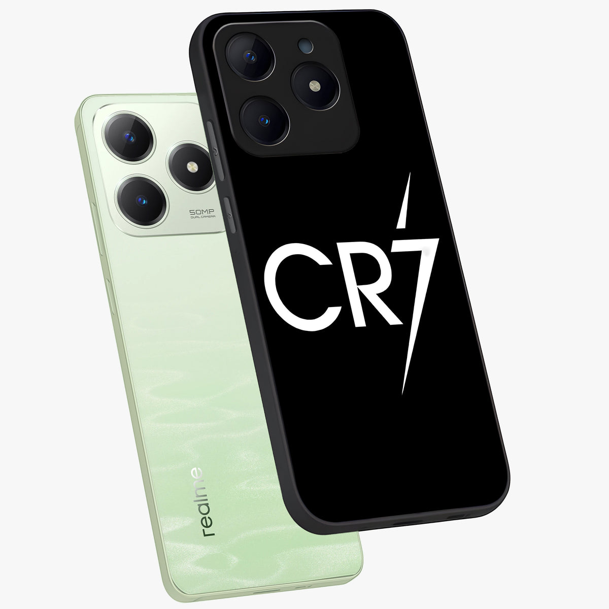 Cr7 Elite Strike Glass Case displayed in angled mockup highlighting powerful sports graphic with bold athletic theme.