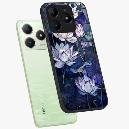 Gloss Petal Rush Glass Case displayed in angled mockup highlighting vibrant petal design with elegant floral aesthetic.