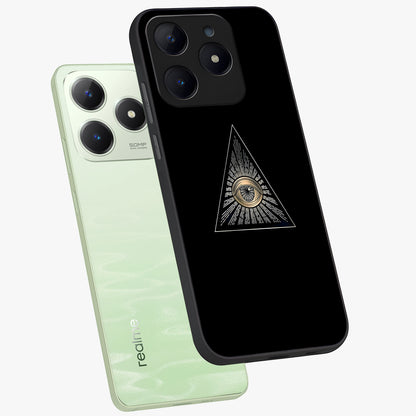 Illuminati Evil Glass Case displayed in angled mockup highlighting dark occult inspired design with bold aesthetic style.