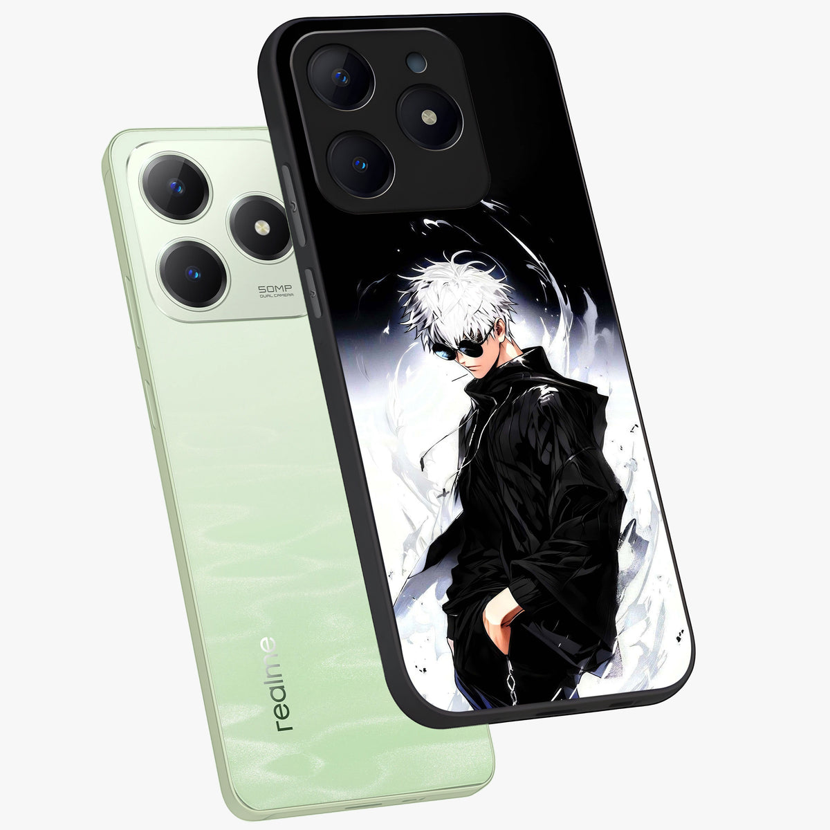 Limitless Shadow King Glass Case displayed in angled mockup highlighting dramatic dark hero design with intense aesthetic.