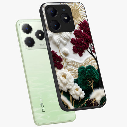 Radiant Bloom Elegance Glass Case displayed in angled mockup highlighting graceful floral design with radiant aesthetic style.