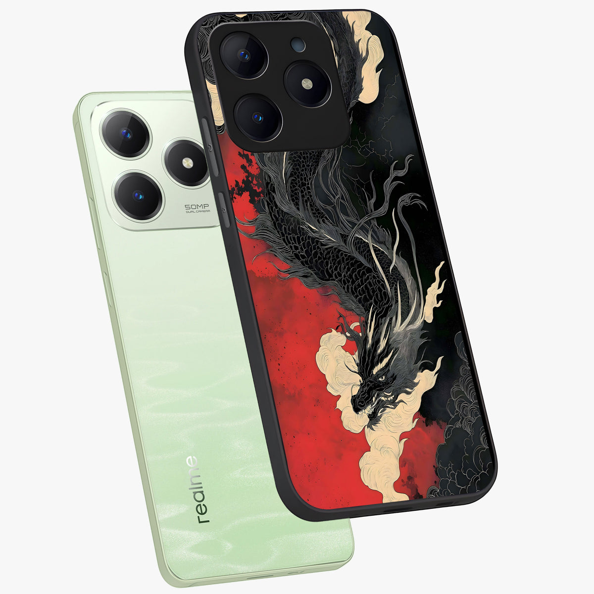 Shadow Dragon Fury Glass Case displayed in angled mockup highlighting powerful dragon illustration with dark fantasy aesthetic.