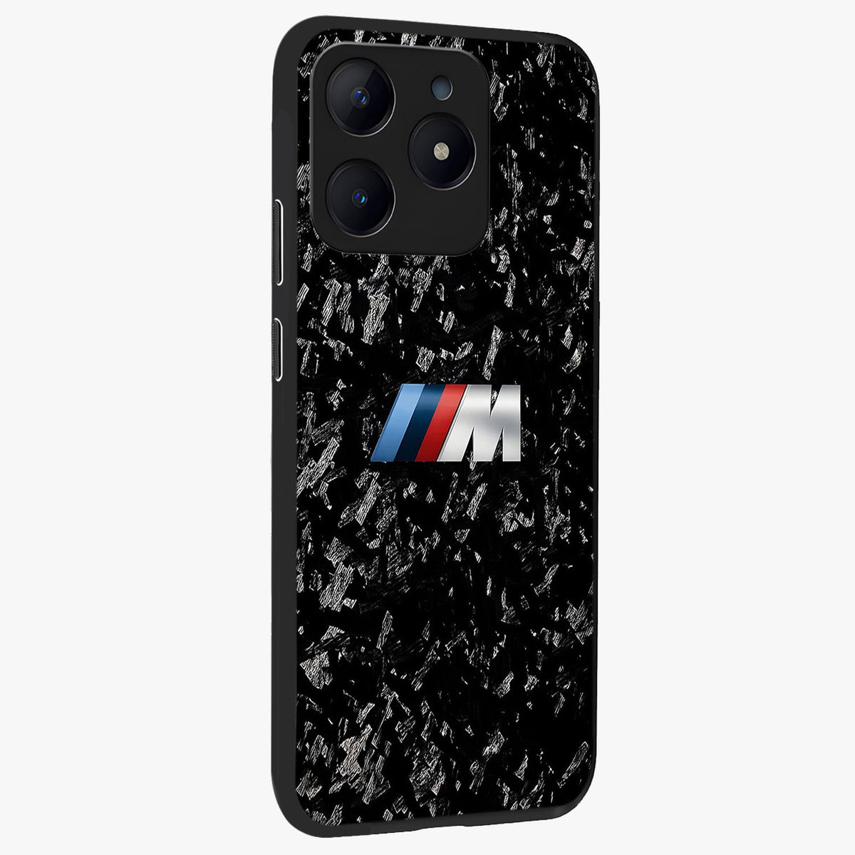 Carbon Speed Mark Glass Case upright view showcasing modern carbon speed graphic with bold automotive theme.