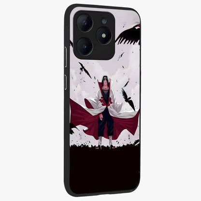 Crimson Crow Ascension Glass Case upright view showcasing dramatic crow artwork with bold gothic theme.