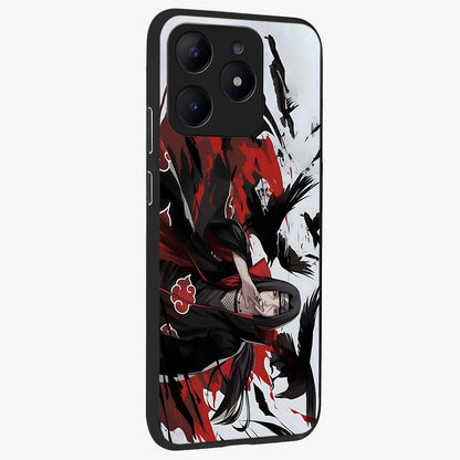 Crimson Crow Illusion Glass Case upright view showcasing striking crow illusion artwork with intense crimson theme.