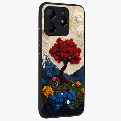 Eternal Nature Tapestry Glass Case upright view showcasing elegant nature tapestry design with decorative style.