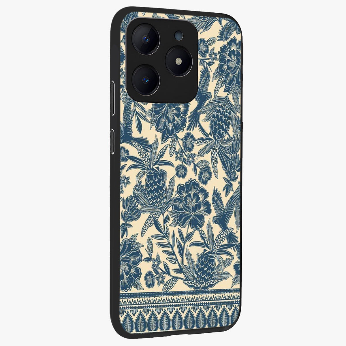 Heirloom Wild Bloom Glass Case upright view showcasing delicate wildflower artwork with timeless floral theme.