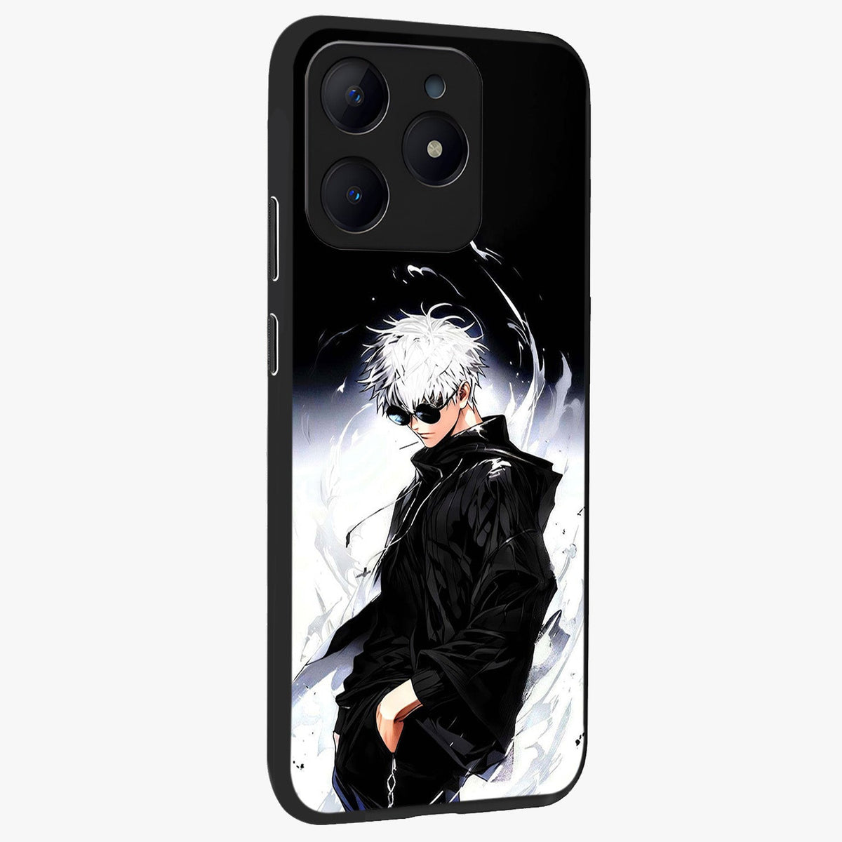 Limitless Shadow King Glass Case upright view showcasing bold shadow warrior artwork with epic fantasy theme.