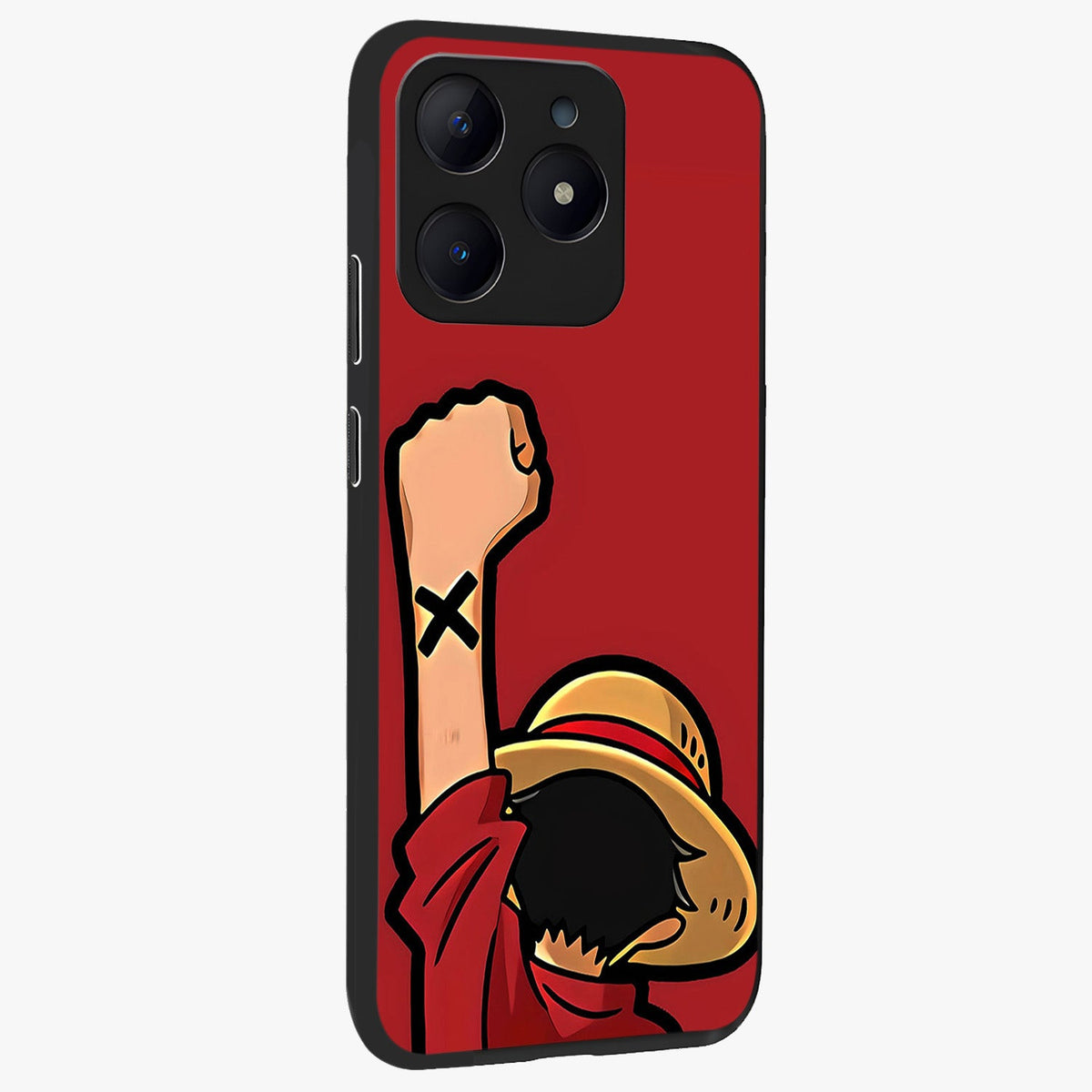 Luffy X Spirit Glass Case upright view showcasing striking anime artwork with adventurous character theme.