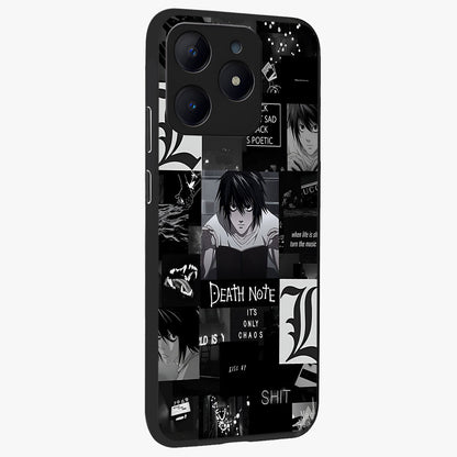 Midnight Chaos Mind Glass Case upright view showcasing expressive abstract artwork with bold dark theme.