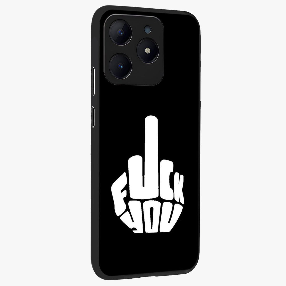 Rebel Mode On Glass Case upright view showcasing striking statement artwork with bold rebellious theme.