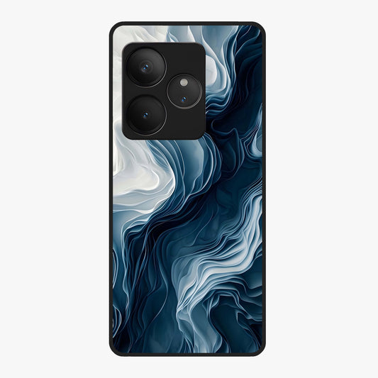 Ethereal Paper Marble Glass Case showing flat back view with soft marble paper texture artwork and glossy glass finish.