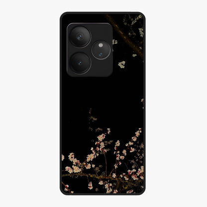 Petal Moon Light With Custom Name Glass Case showing flat back view with floral moonlight artwork and personalized name design.