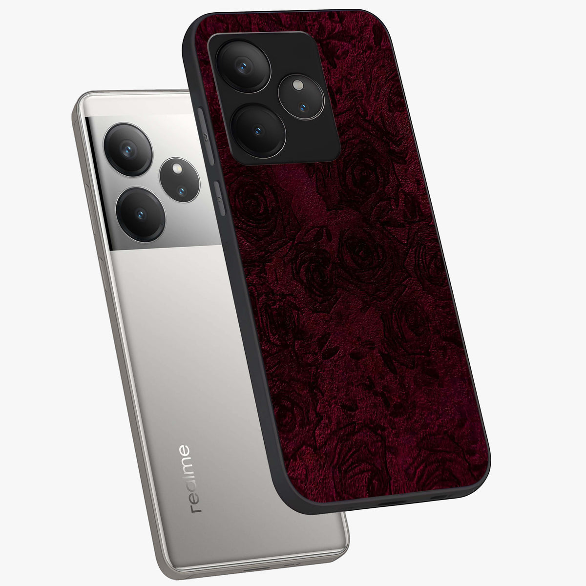 Crimson Fade Flow Glass Case displayed in angled mockup highlighting smooth gradient design with modern aesthetic style.