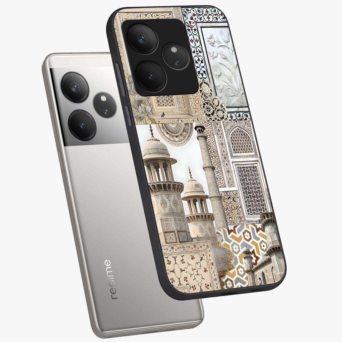 Mughal Marble Legacy Glass Case displayed in angled mockup highlighting elegant heritage marble artwork with royal aesthetic.