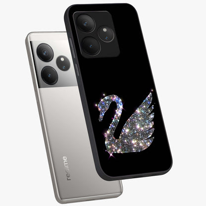 Starlit Swan Grace Glass Case displayed in angled mockup highlighting elegant swan illustration with dreamy celestial aesthetic.