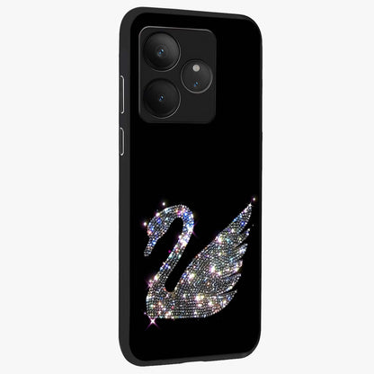 Starlit Swan Grace Glass Case upright view showcasing beautiful swan artwork with peaceful night themed design.