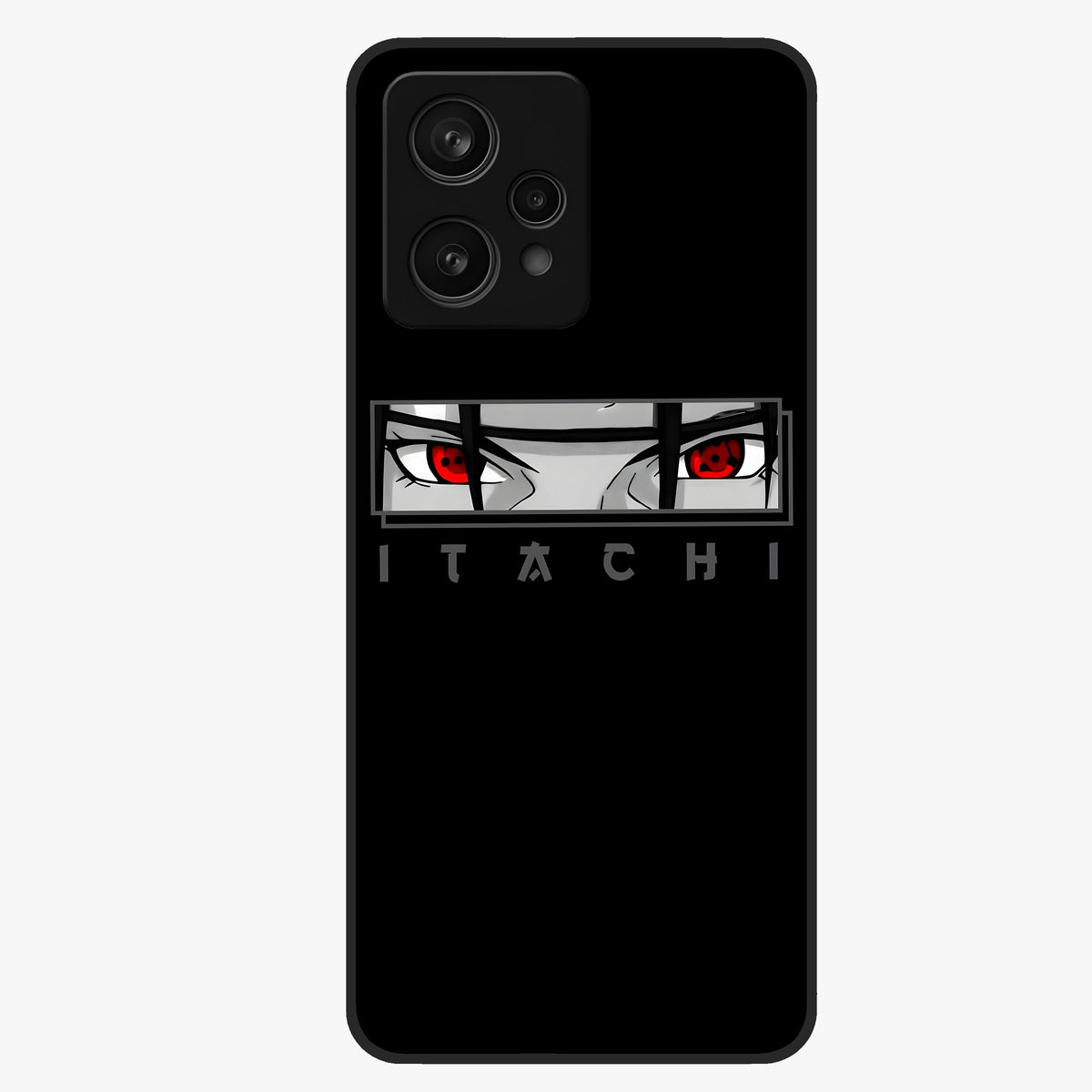 Scarlet Gaze Dominance Glass Case showing flat back view with striking red themed artwork and glossy glass finish.
