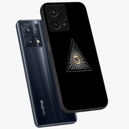Illuminati Evil Glass Case displayed in angled mockup highlighting dark occult inspired design with bold aesthetic style.