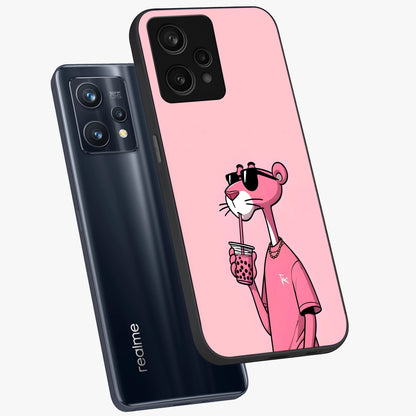 Pink Panther Glass Case displayed in angled mockup highlighting playful cartoon character design with vibrant pink aesthetic.