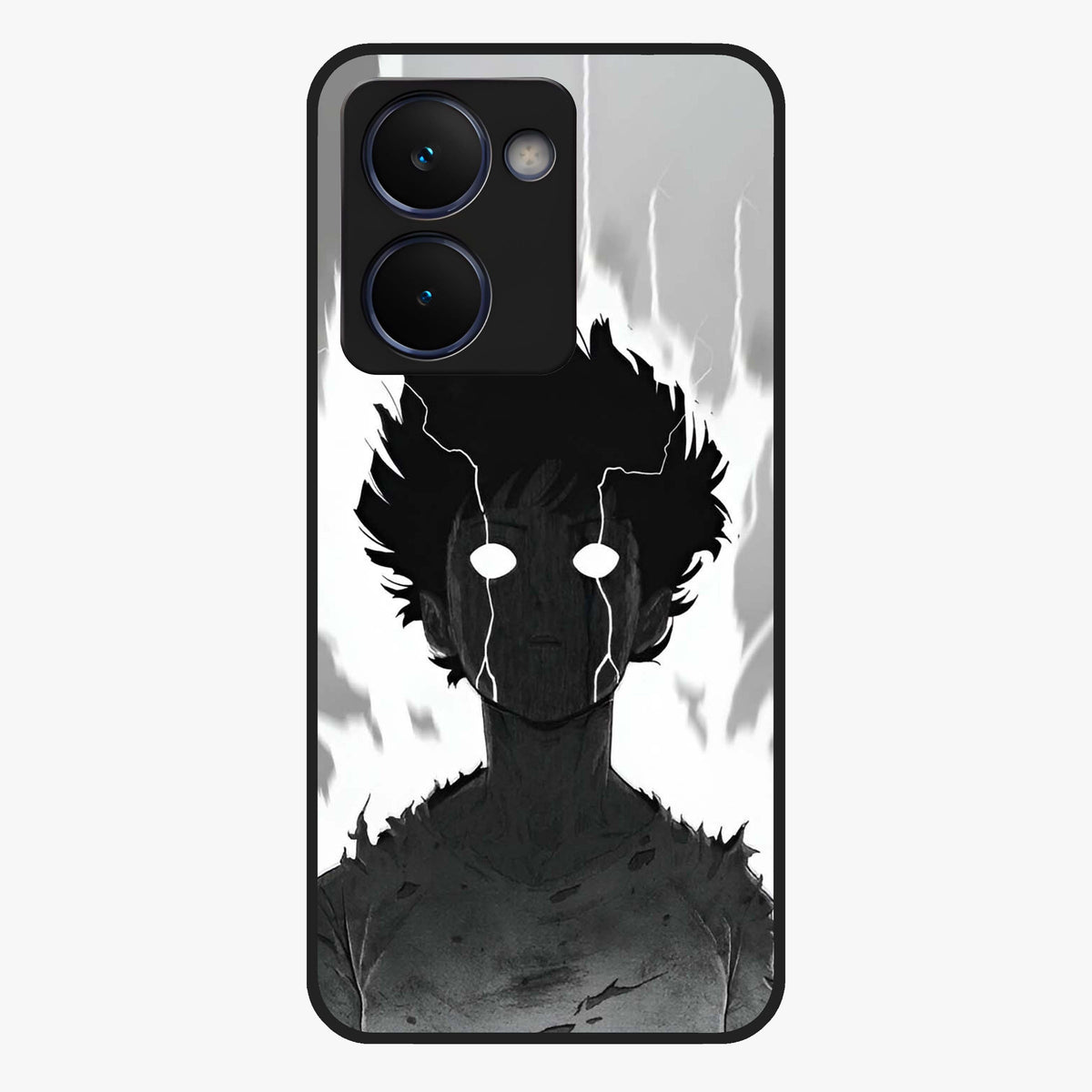 Awakened Inner Rage Glass Case showing flat back view with intense artistic artwork and glossy glass finish.